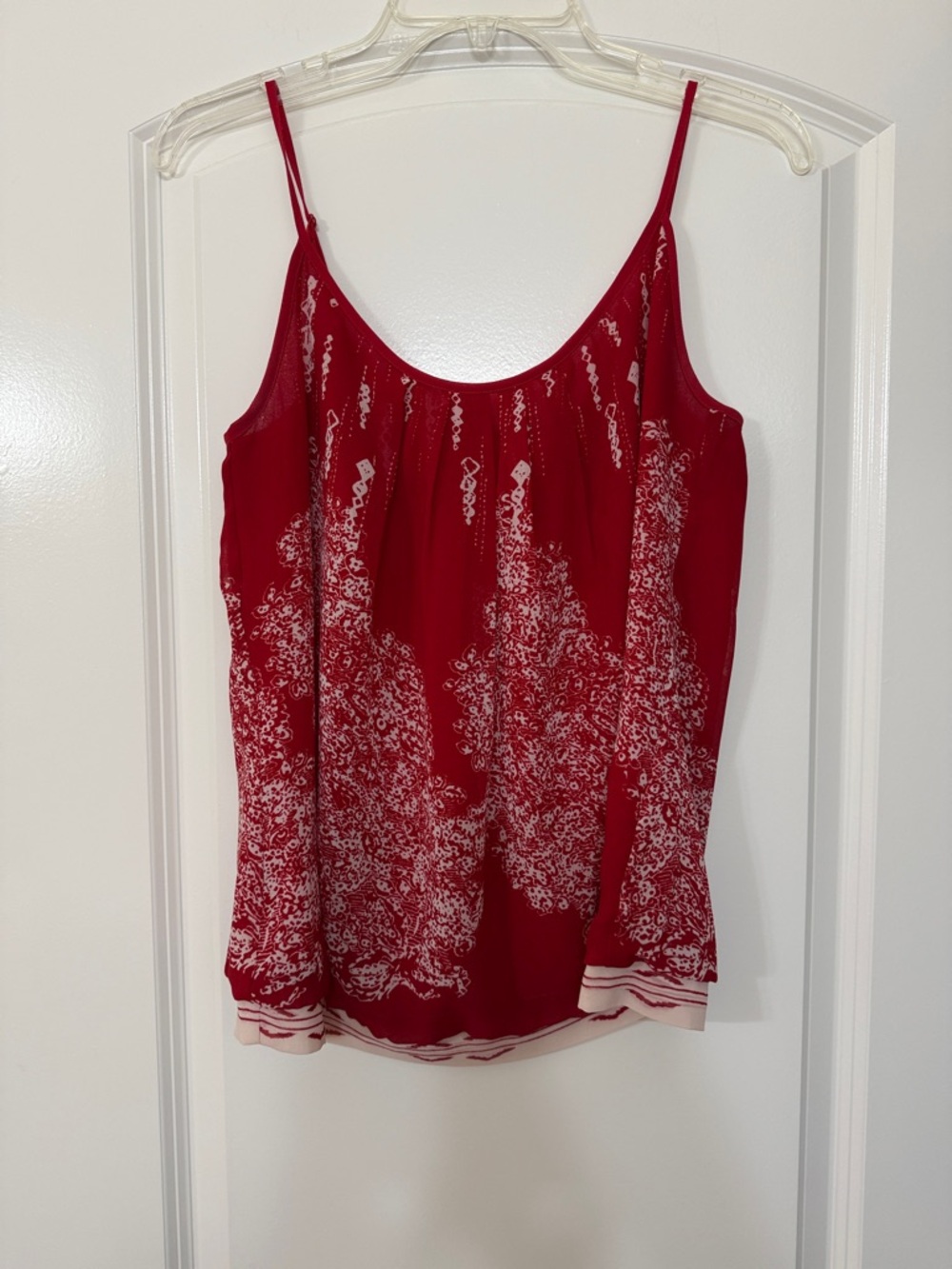 CAbi Red Printed Spaghetti Strap Camisole